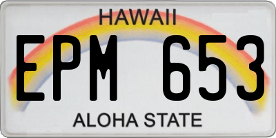 HI license plate EPM653