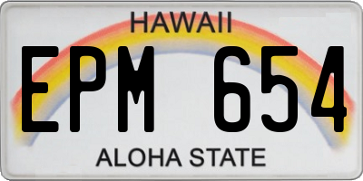 HI license plate EPM654