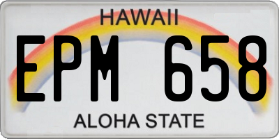 HI license plate EPM658