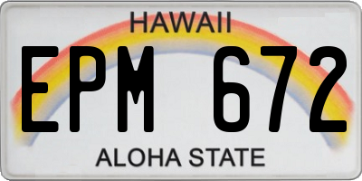 HI license plate EPM672
