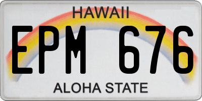 HI license plate EPM676