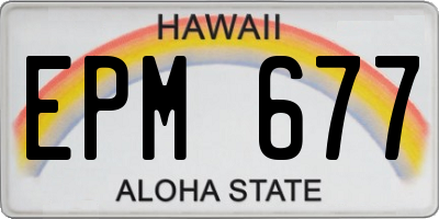 HI license plate EPM677