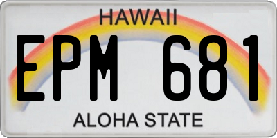 HI license plate EPM681