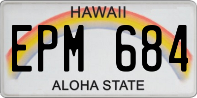 HI license plate EPM684