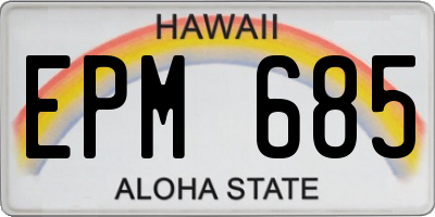 HI license plate EPM685
