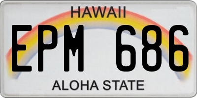 HI license plate EPM686