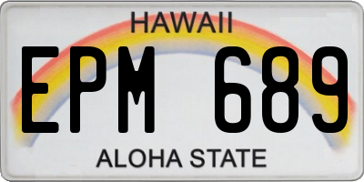 HI license plate EPM689