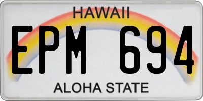 HI license plate EPM694