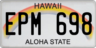 HI license plate EPM698