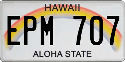 HI license plate EPM707