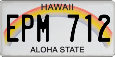 HI license plate EPM712