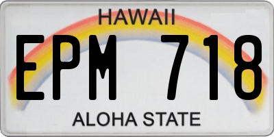 HI license plate EPM718