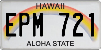HI license plate EPM721