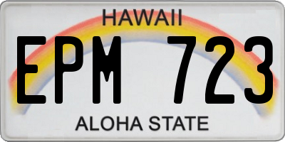HI license plate EPM723