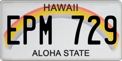 HI license plate EPM729