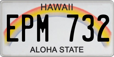 HI license plate EPM732