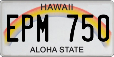 HI license plate EPM750
