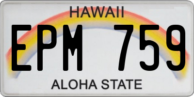 HI license plate EPM759
