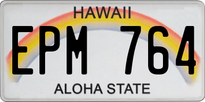 HI license plate EPM764
