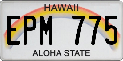 HI license plate EPM775