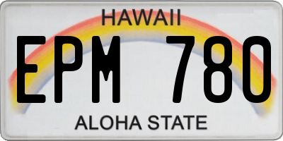 HI license plate EPM780