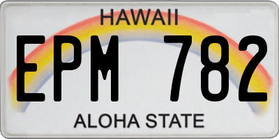 HI license plate EPM782