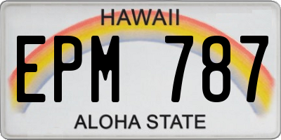 HI license plate EPM787