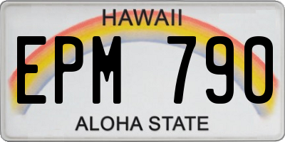 HI license plate EPM790