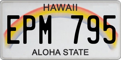 HI license plate EPM795