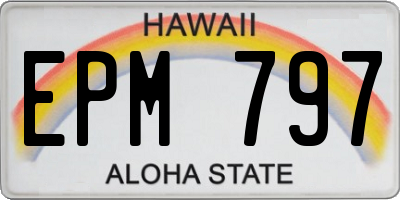 HI license plate EPM797