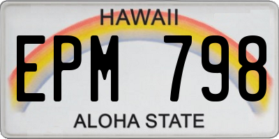 HI license plate EPM798