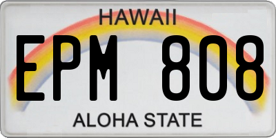 HI license plate EPM808