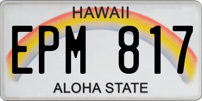 HI license plate EPM817