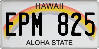 HI license plate EPM825