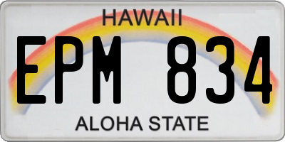 HI license plate EPM834