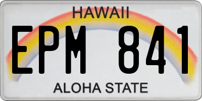 HI license plate EPM841