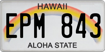 HI license plate EPM843