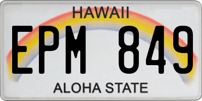 HI license plate EPM849
