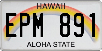 HI license plate EPM891