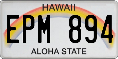 HI license plate EPM894