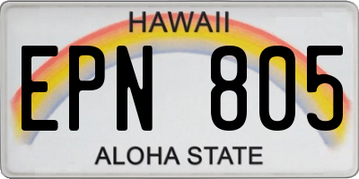 HI license plate EPN805