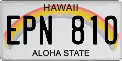 HI license plate EPN810