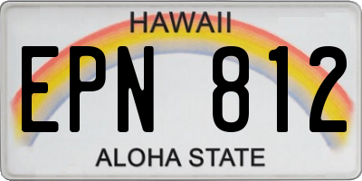 HI license plate EPN812