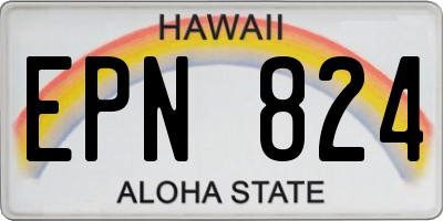 HI license plate EPN824