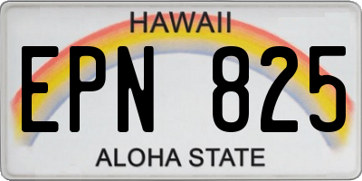 HI license plate EPN825