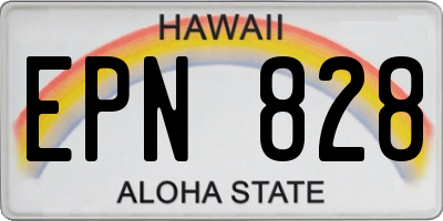 HI license plate EPN828