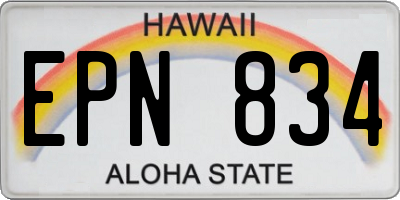 HI license plate EPN834