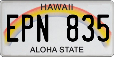 HI license plate EPN835