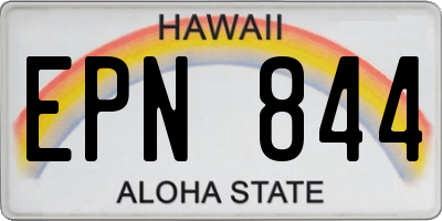 HI license plate EPN844