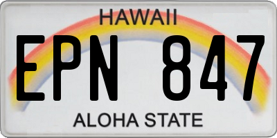 HI license plate EPN847
